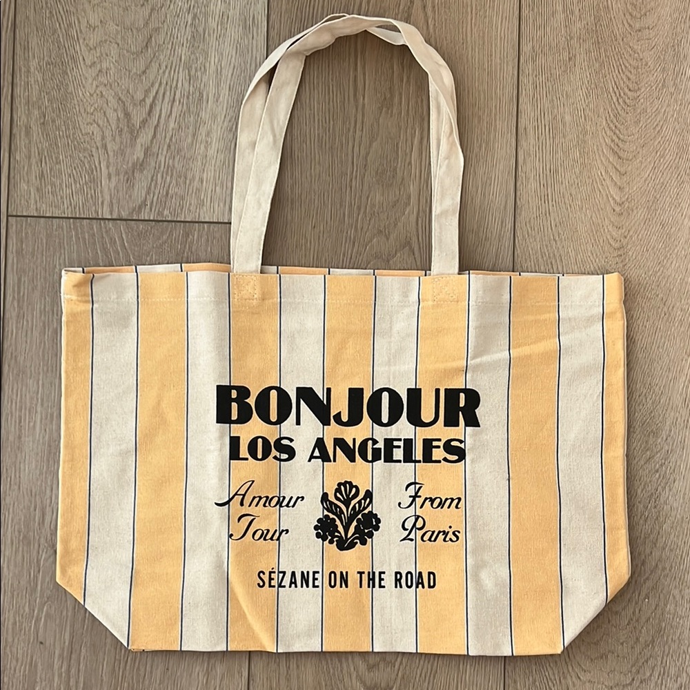 Sezane striped tote bag